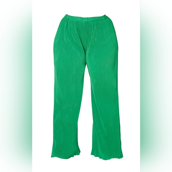 PLUS SIZE 24 Bright Green Plisse 2 Piece Set - Picture 5 of 10